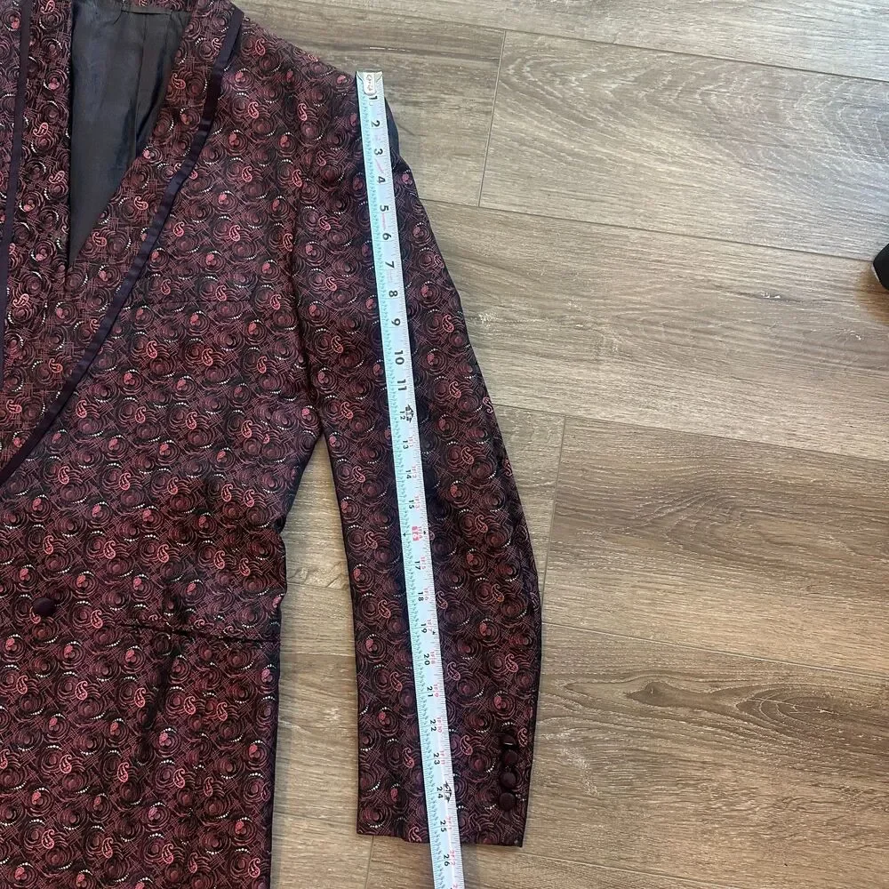 Vtg Brioni Italy 100% Silk Paisley Brocade Smoking Jacket Tuxedo Blazer Sz 38R